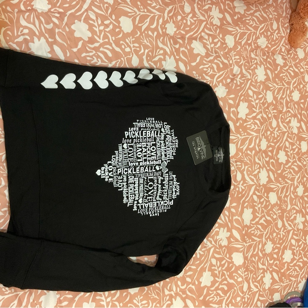 Bird & Vine Black Love Pickleball Sweatshirt